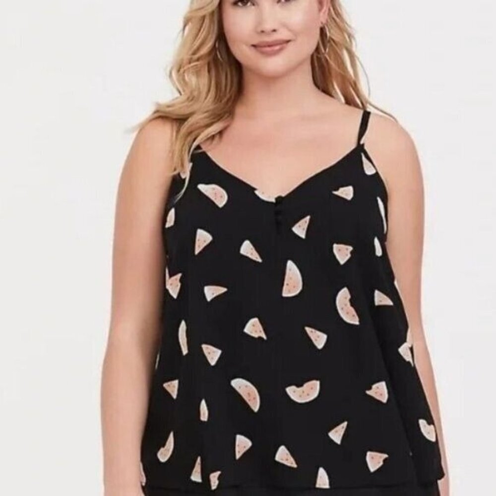 Torrid Watermelon Challis Double Layer Swing Cami… - image 1